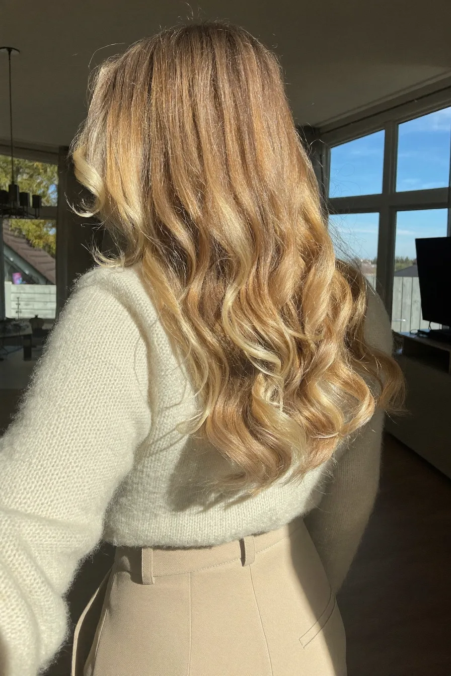 Sun-Kissed Balayage Blonde Long Layered Waves for Effortless Volume