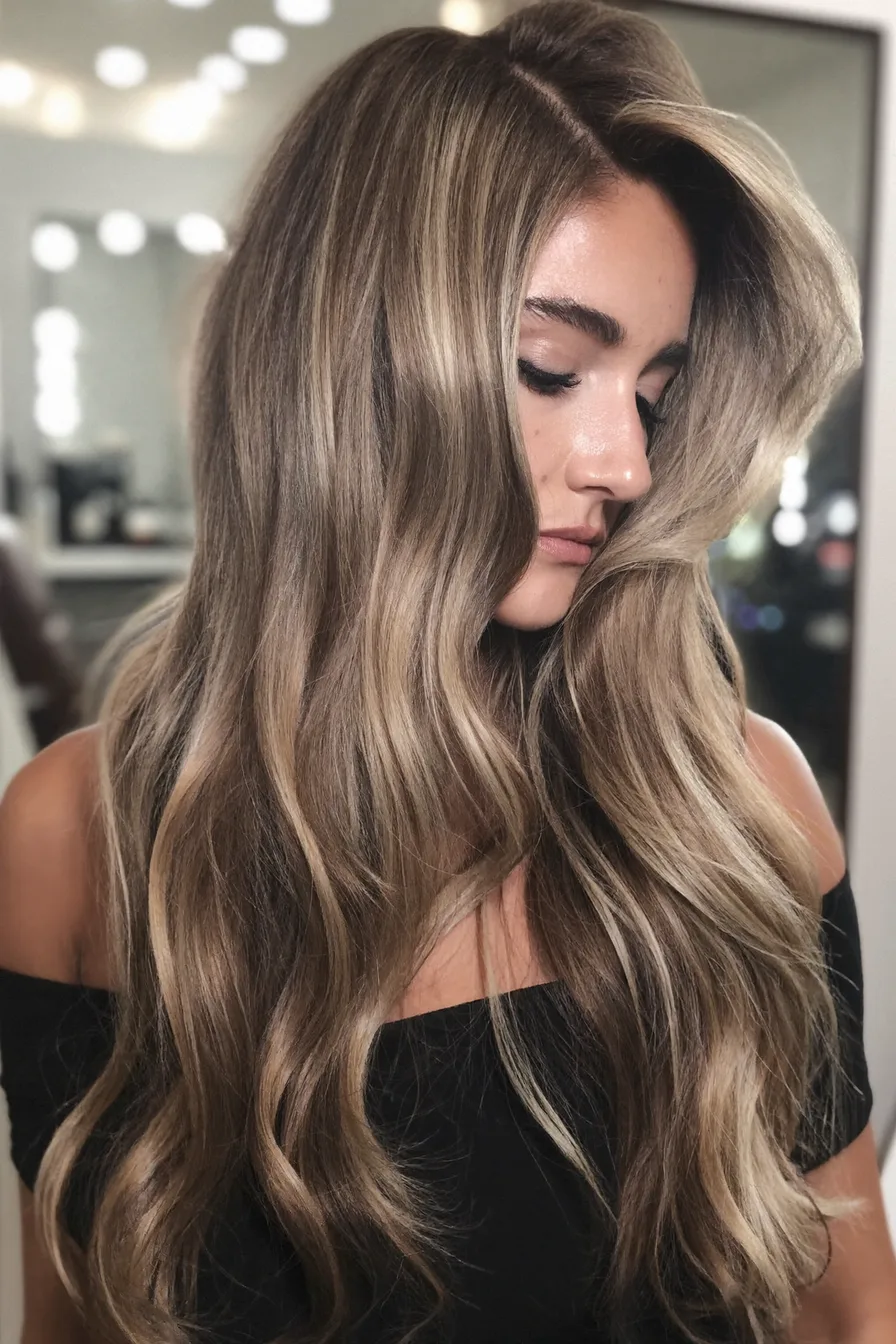 Glamorous Balayage Blonde Long Layered Waves for Dimensional Shine