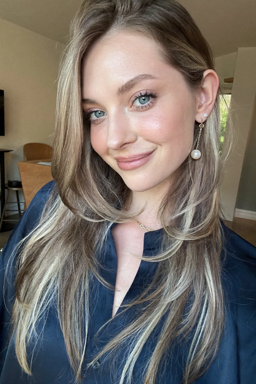 Soft Balayage Blonde Long Layered Haircut with Face-Framing Highlights