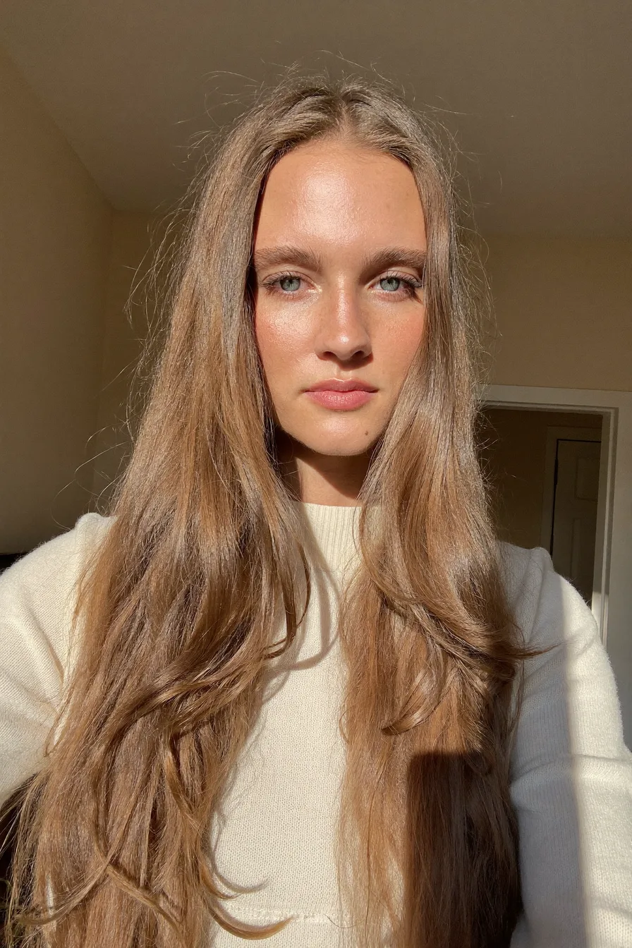 Chestnut Brown Long Layered Haircut with Soft Face-Framing Layers