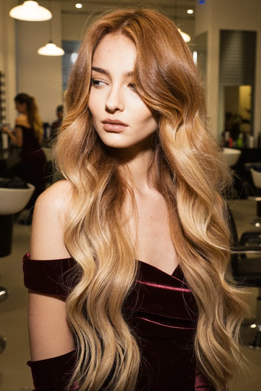 Voluminous Extra-Long Layered Haircut With Face-Framing Waves