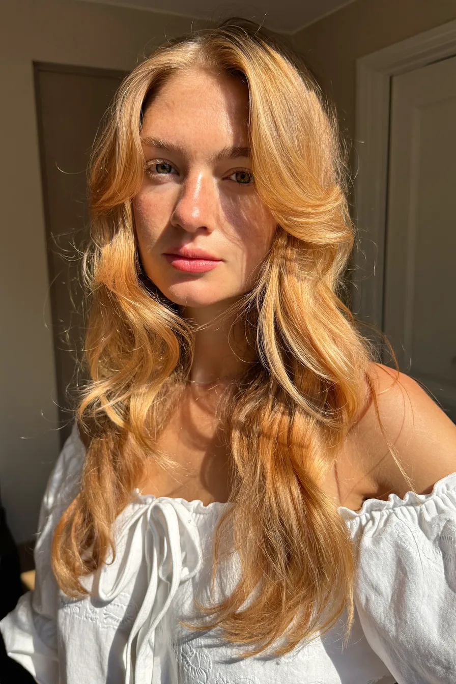 Sun-Kissed Soft Extra-Long Layered Waves for Volume and Flow