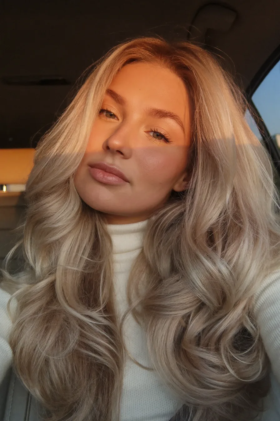 Luminous Golden Blonde Long Layered Cut for Effortless Volume