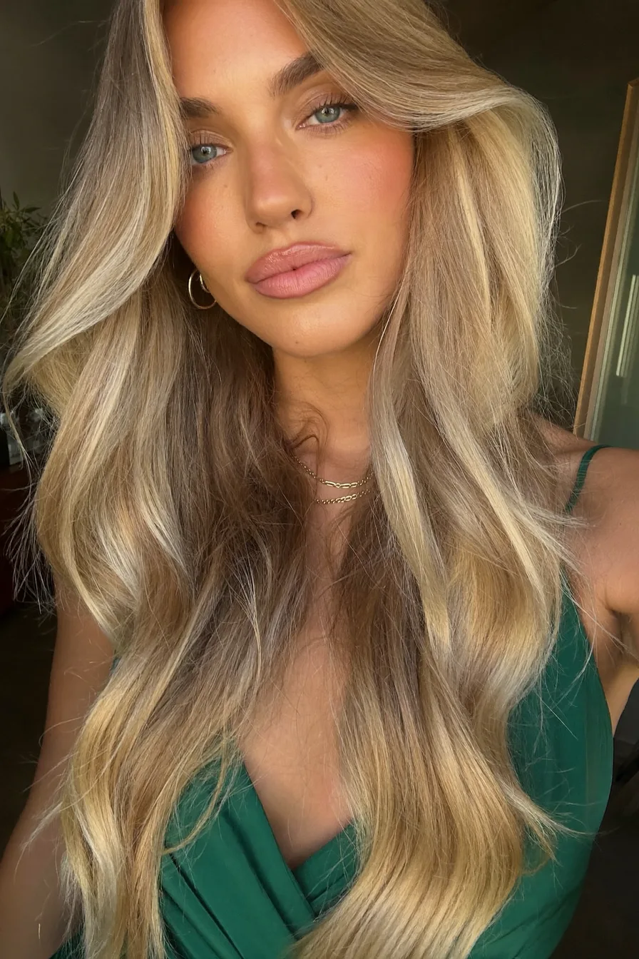 Soft Voluminous Long Layered Cut with Face-Framing Curtain Bangs