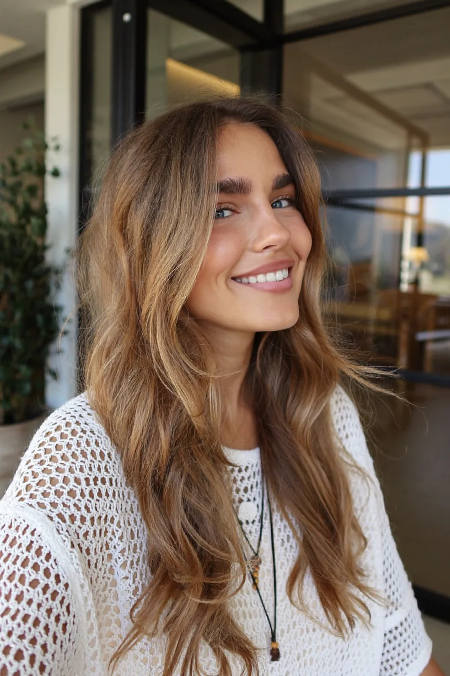 Textured Mid-Back Length Layered Cut for Effortless Volume and Movement