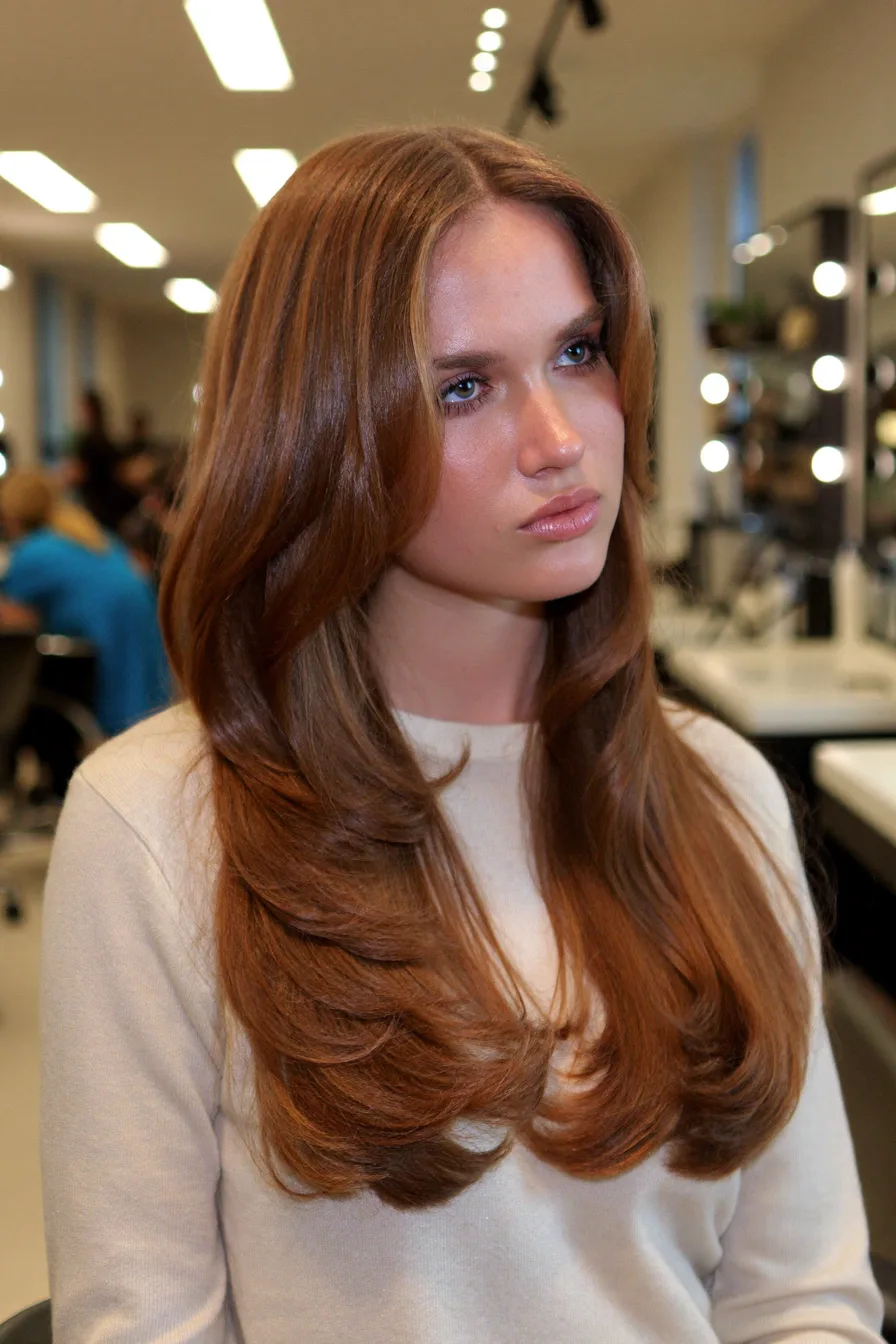 Soft, Voluminous Mid-Back Length Layered Haircut for Movement