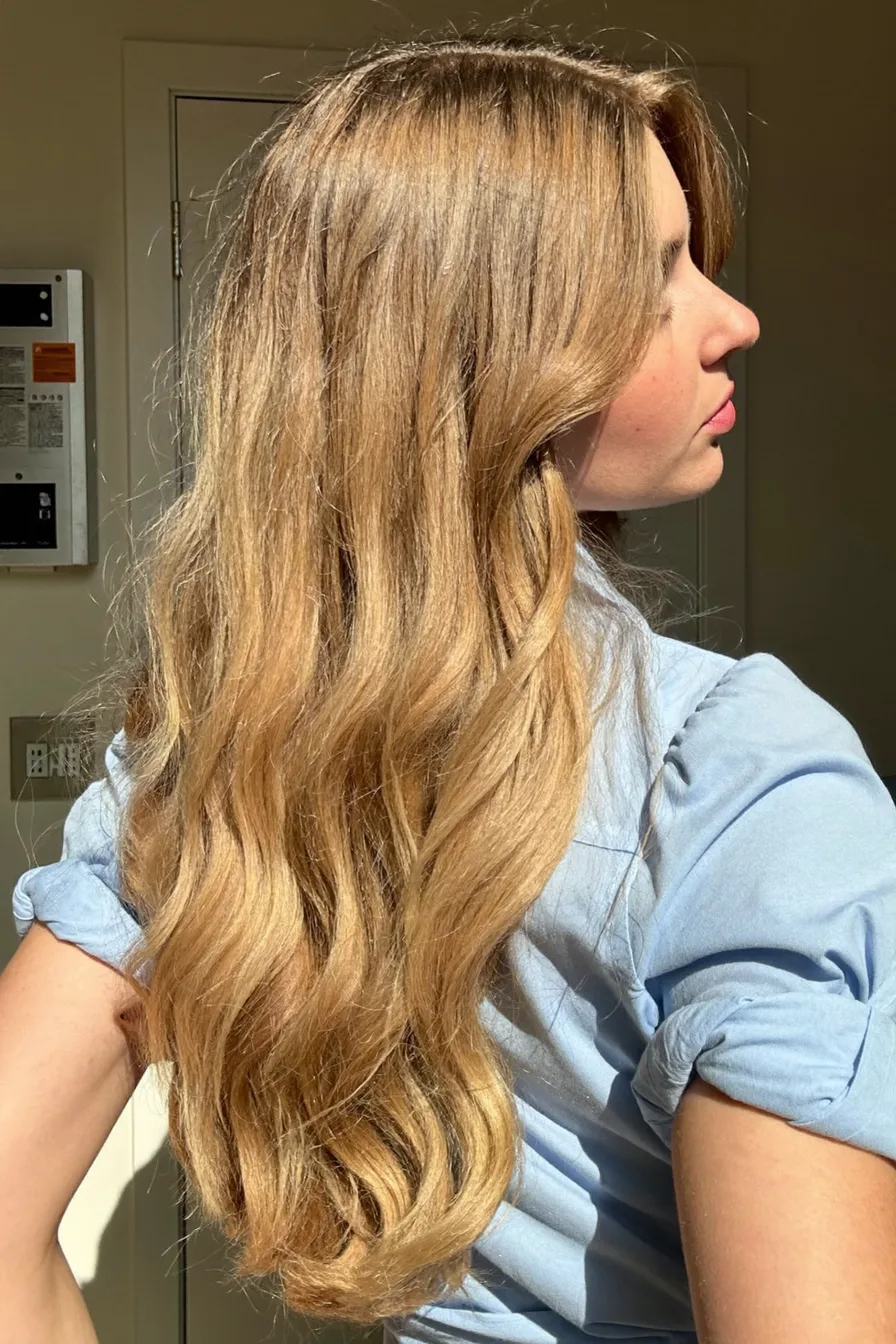 Soft Waves with Mid-Back Length Layered Cut for Effortless Volume