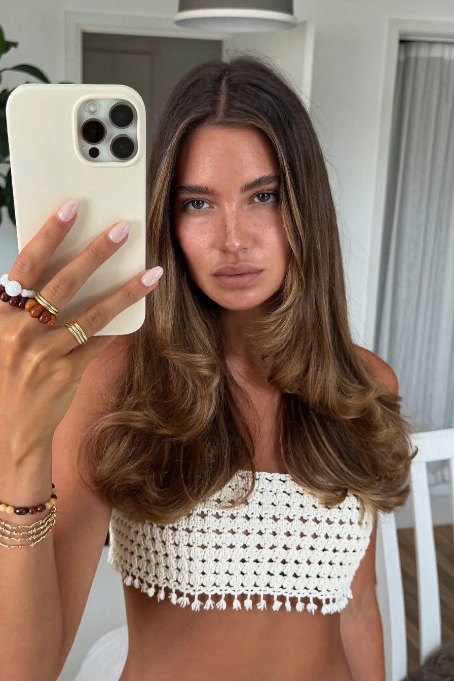Soft Face-Framing Shoulder-Length Layered Haircut with Volume