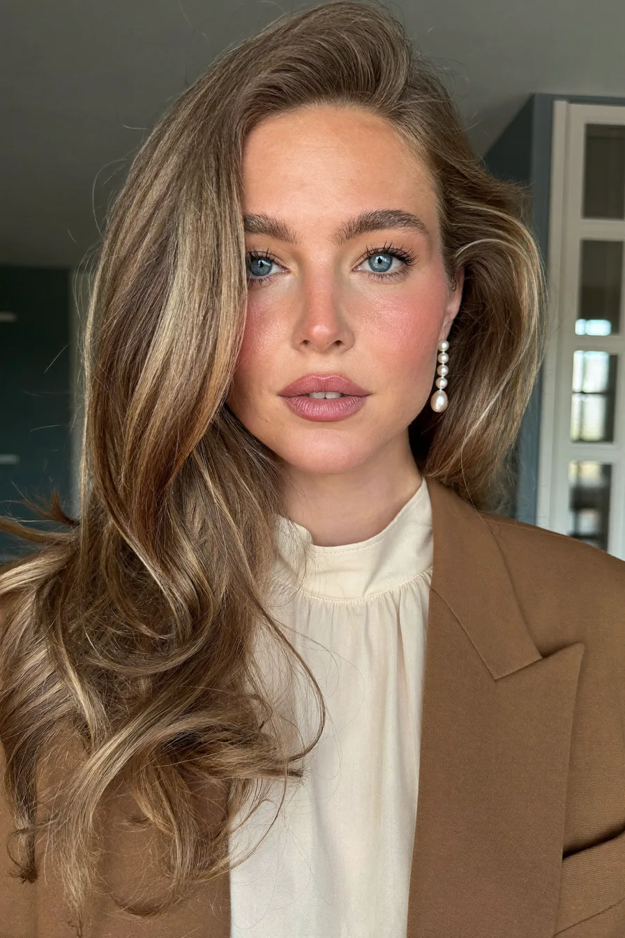 Classic Voluminous Shoulder-Length Layered Haircut With Soft Waves