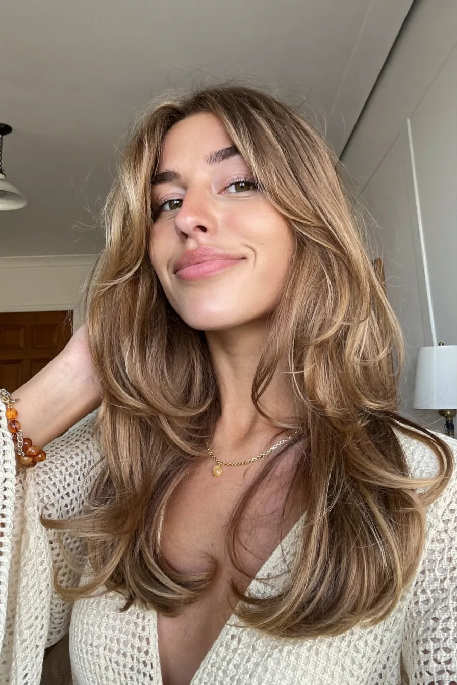 Soft Face-Framing Layers for Shoulder-Length Layered Haircut