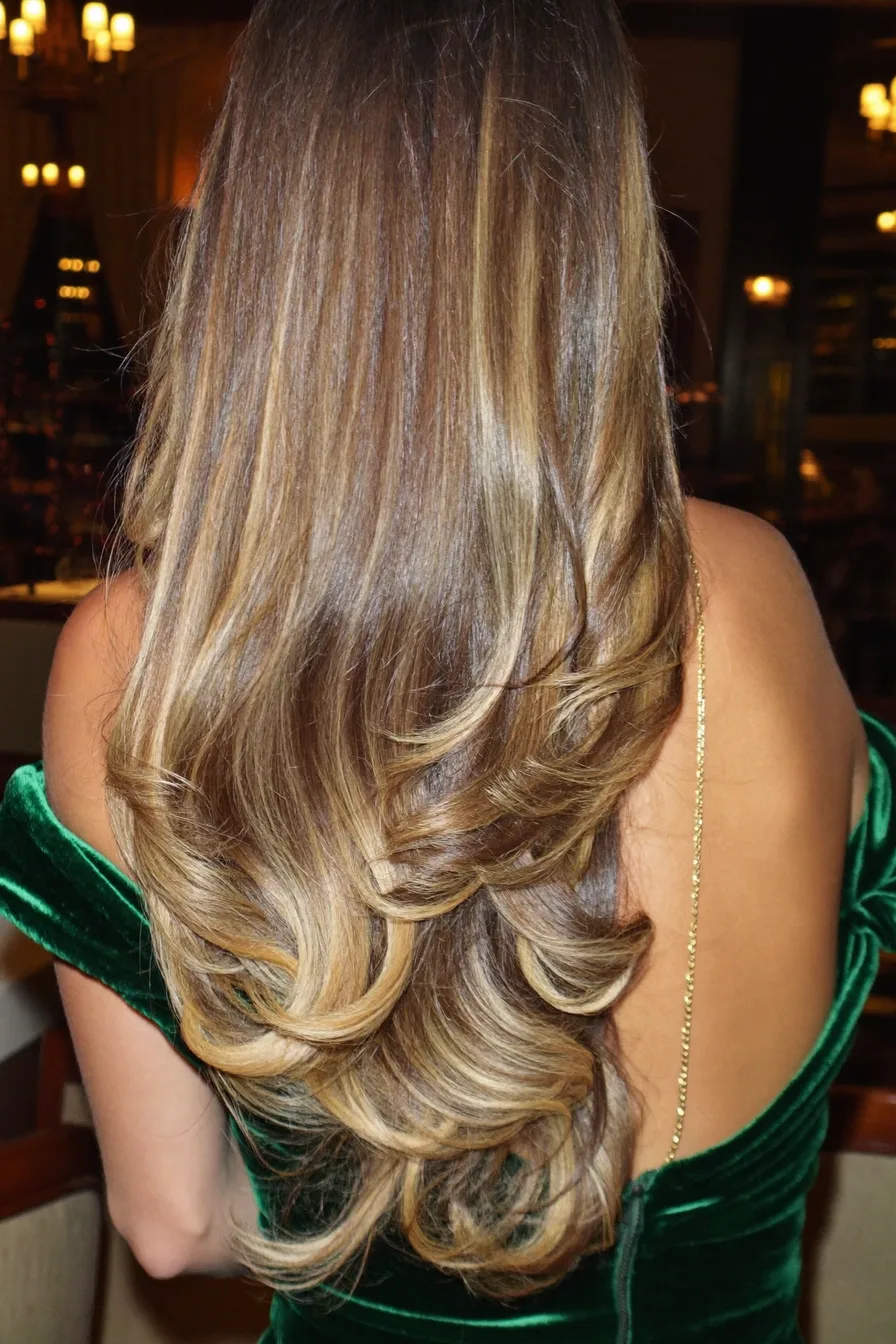 Sleek Shoulder-Length Layered Haircut with Soft Voluminous Ends