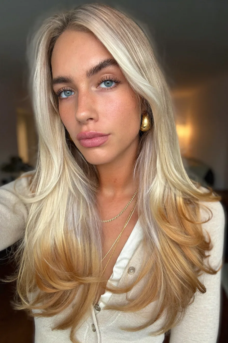 Balayage Blonde Wavy Long Layered Haircut for Effortless Dimension