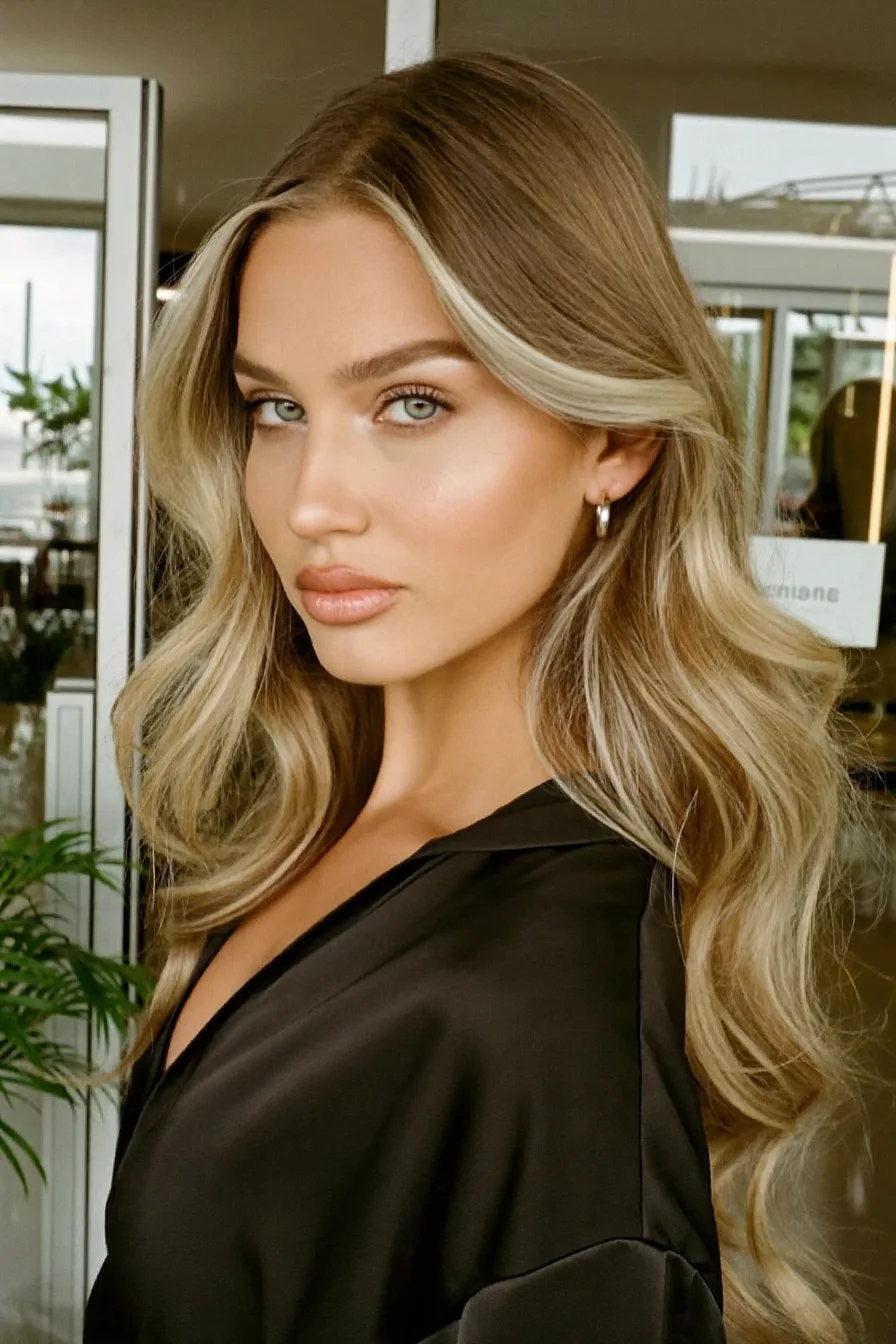 Voluminous Balayage Blonde Wavy Long Layered Hair For Luxurious Shine