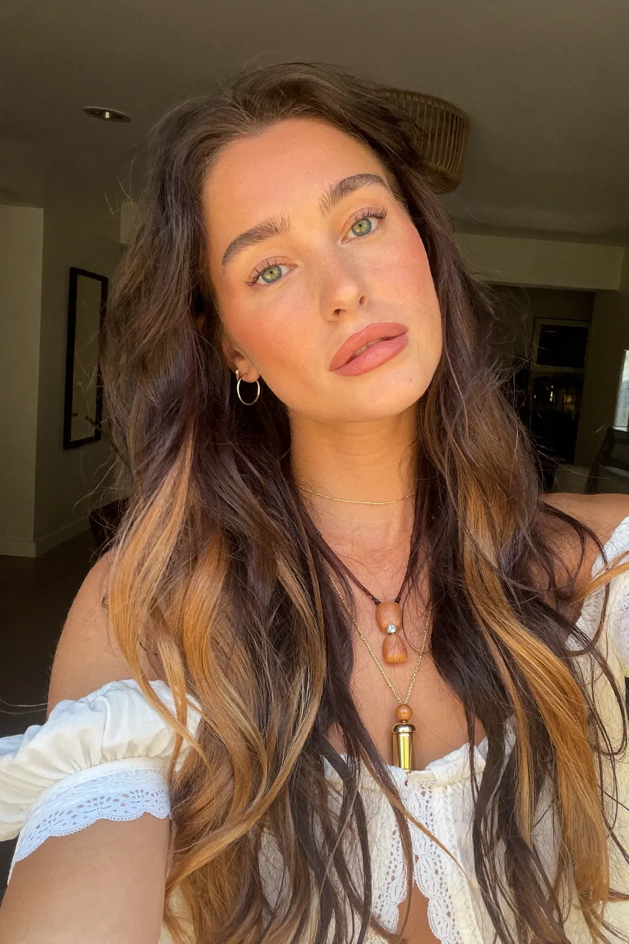 Sun-Kissed Balayage Brunette Wavy Long Layered Volume Waves