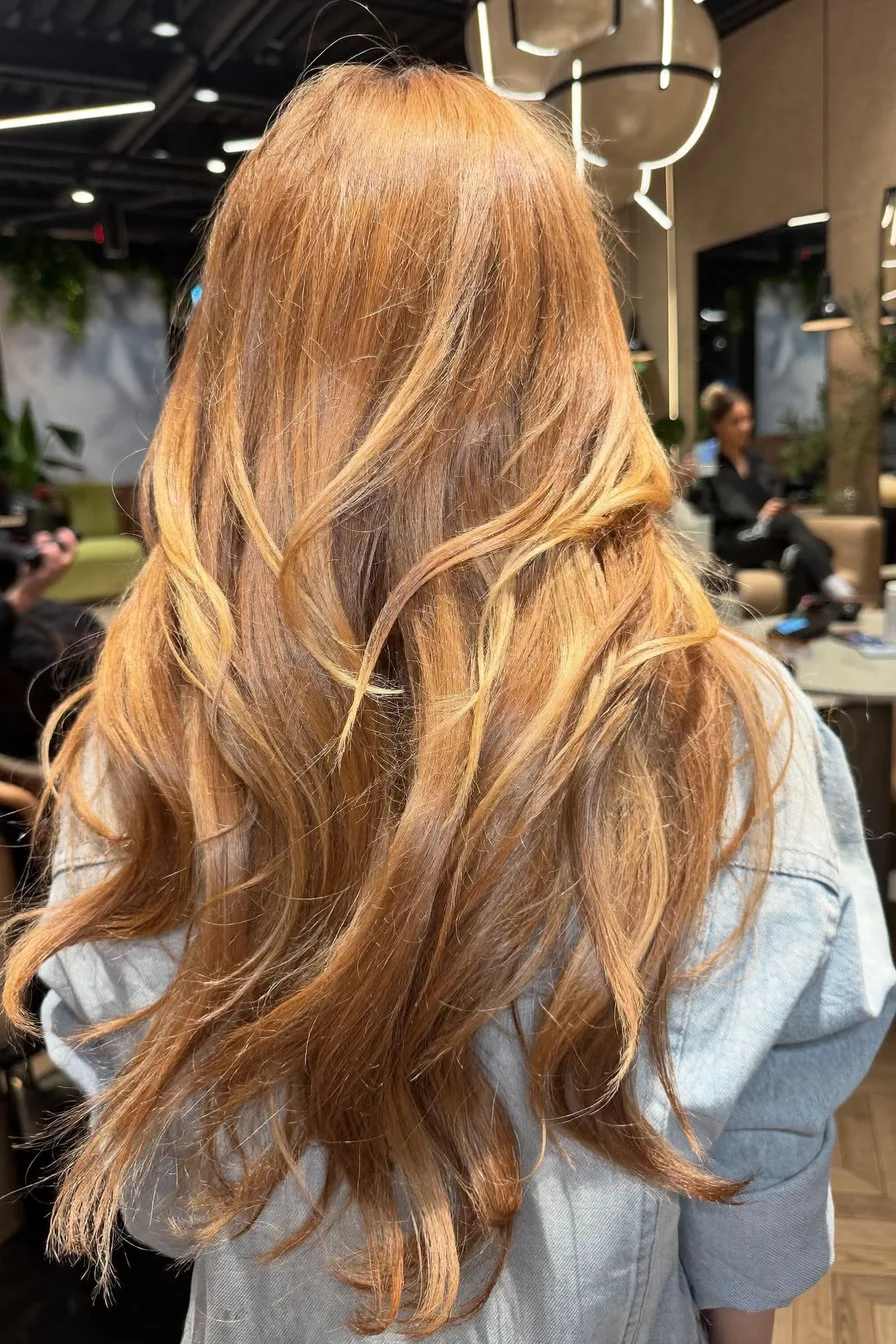 Honey Blonde Wavy Long Layered Cut for Effortless Volume and Shine